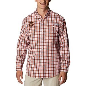 COLUMBIA Auburn Tigers Super Tamiami Plaid Button-Up LS Shirt Men's Sz M NEW $80